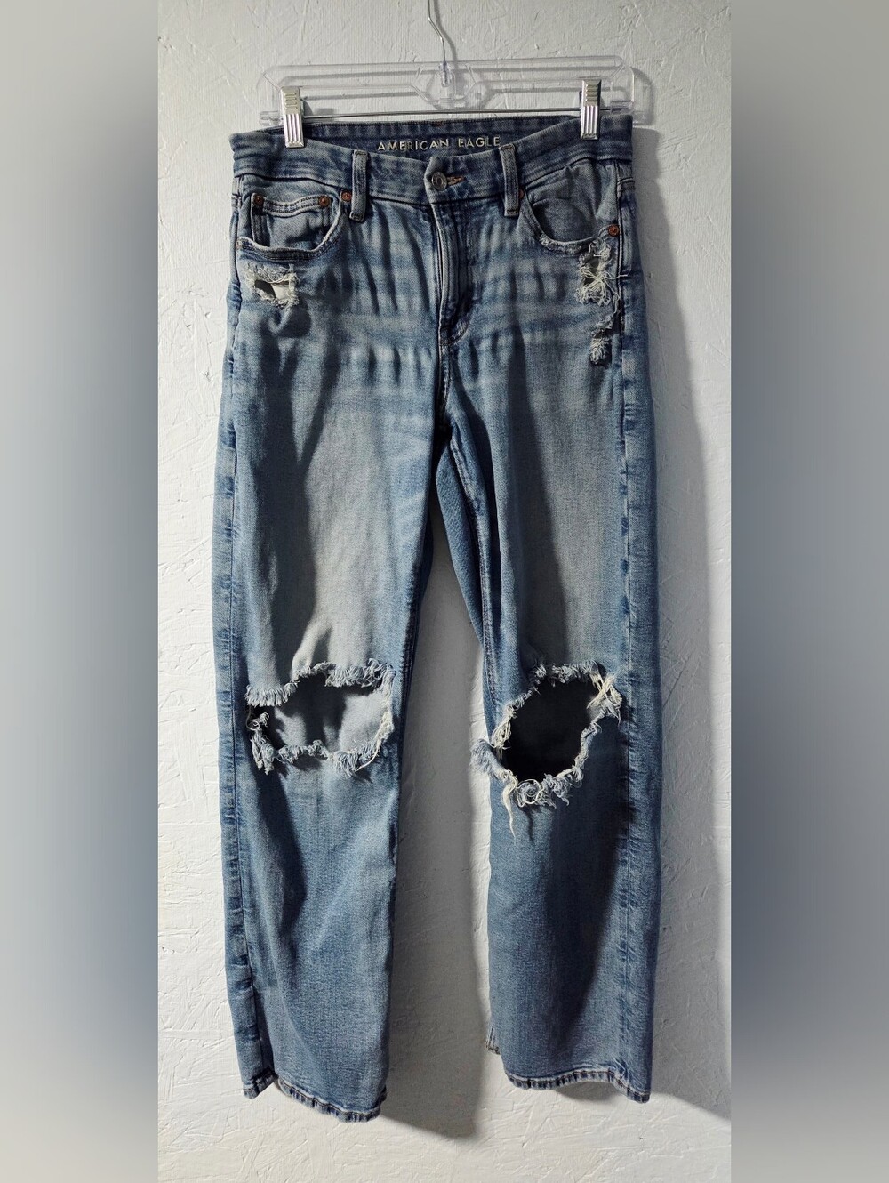 American Eagle Distressed Curvy Straight Jeans - Size 8